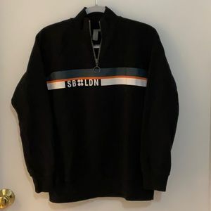 Sweaty Betty London 1/4 zip black logo sweatshirt
